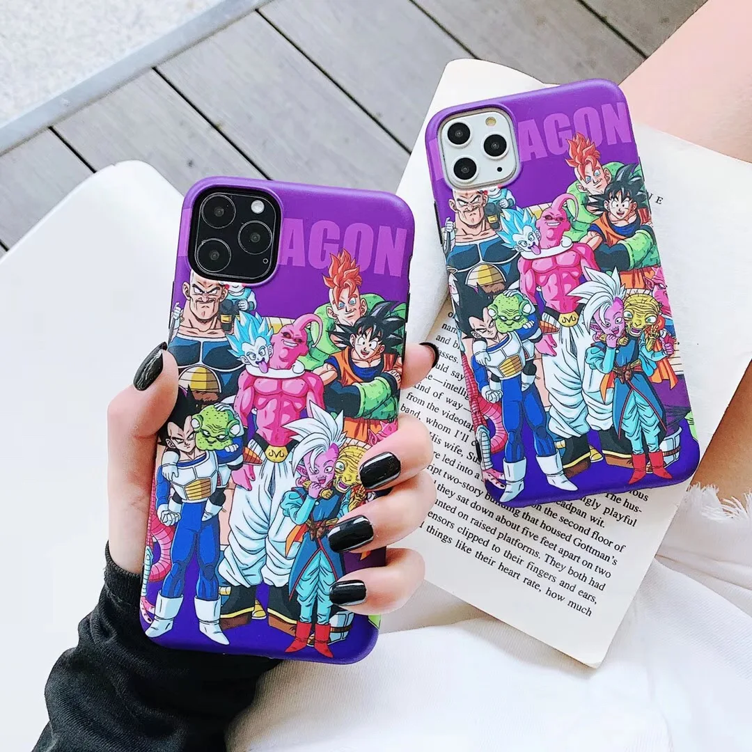 Японский Dragon Ball Z Goku Vegeta чехол для iPhone 6 6s Plus 7 7plus 8 8plus 11 Pro X XS Max XR фиолетовый задний