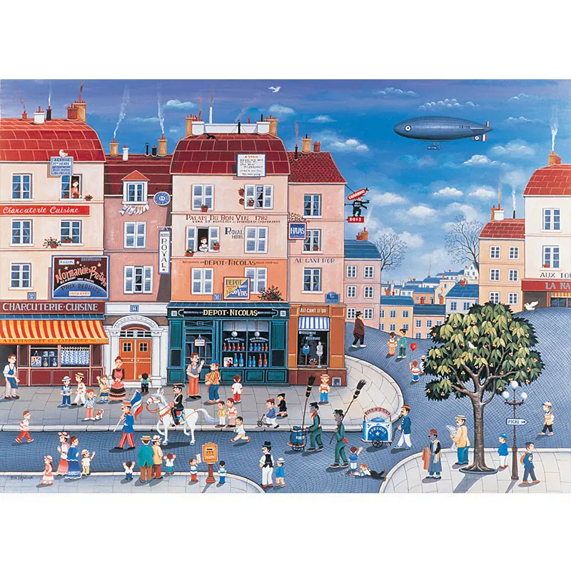 

Puzzle 2000 Pieces Lively Street Living Room Scenery Patinting Gift Adult Relaxation Children's Educational Gift