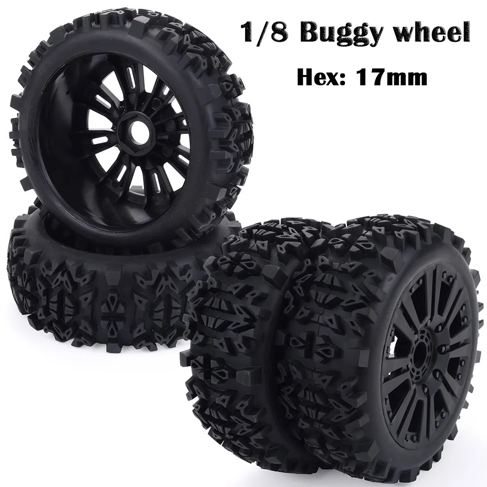 

2/4PCS 120x42mm 17mm Hub Wheel Rim & Tires Tyre for 1/8 Off-Road RC Car Buggy Redcat Team Losi VRX HPI Kyosho HSP Carson Hobao