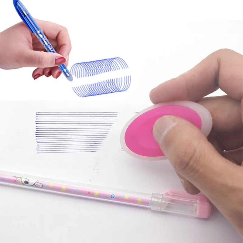50+3pcs Erasable Pen Set 0.5mm Washable Handle Magic Erasable Gel Pen Refills Rod Blue Black Ink Pen Students Kawaii Stationery
