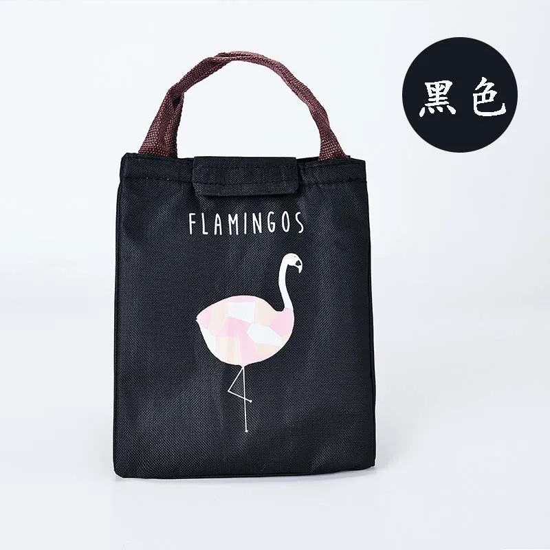 Black Flamingo Лидер продаж! Водонепроницаемая Сумка-тоут из ткани Оксфорд, сумка для обеда, большая вместительность, Термосумка для еды, пикника, сумки для обеда для женщин, детей, мужчин, с рисунком рыбы - Цвет: Black Flamingo