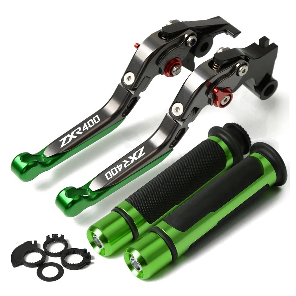 H WITH LOGO green Ручка тормоза мотоцикла CNC Регулируемый рычаг тормоза сцепления ручка для Kawasaki ZXR400 1995 1996 1996 1998 все годы ZXR 400 - Цвет: H WITH LOGO green