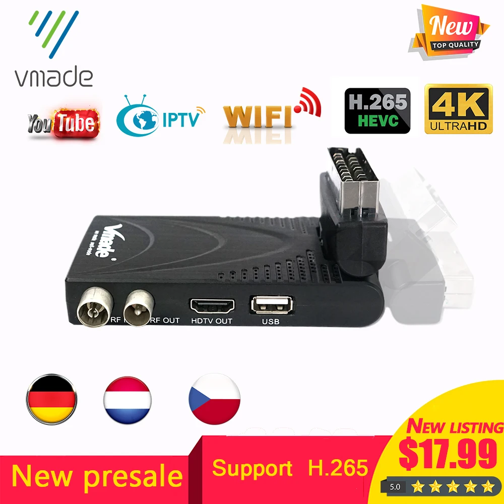 

2020 Newest DVB-T2 digital receiver DVB T2 H.265 decoder support Youtube USB WIFI DVB-T2 terrestrial receiver hot sale Spain