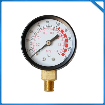 

Dual Scale Dial Gauge Radial Pressure Gauge 1/8NPT Thread 0-200 PSI Air Pressure Gauge Oil Pressure Gauge Water Pressure Gauge