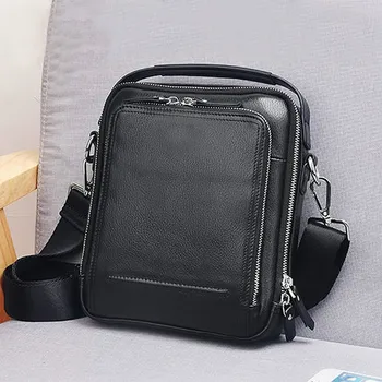 

2020 Fashion Men Bags Genuine Leather Men's Crossbody Bag Small Messenger Shoulder Bags High Quality Leather Male Handbag Ipad