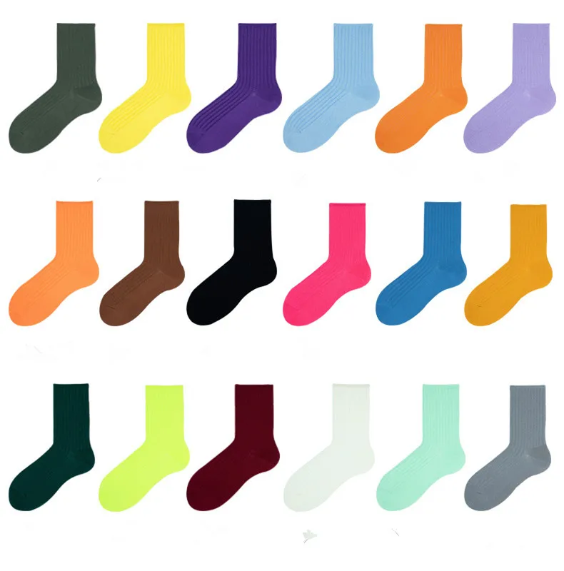 

Hot Candy Color Womens Cotton Socks Soft Breathable Autumn Winter Socks Women Japanese Korean Harajuku Casual Girls Socks Sox