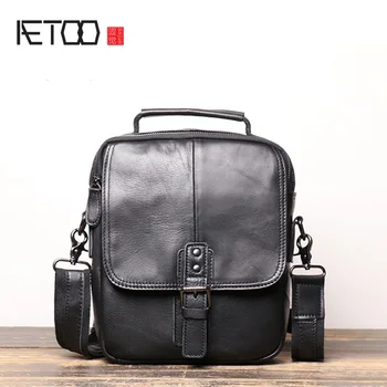 

AETOO Men's handbags, leather shoulder bags, first layer leather messenger bag