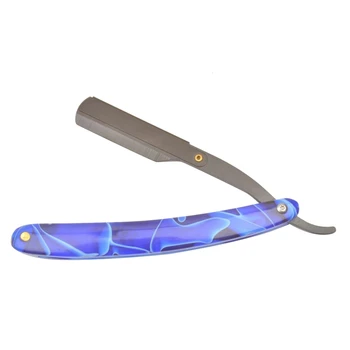 

Straight Razor Blue Acrylic Handle Classic Safety Barber Straight Razor Fit Half Piece Double Edge Razor Blade