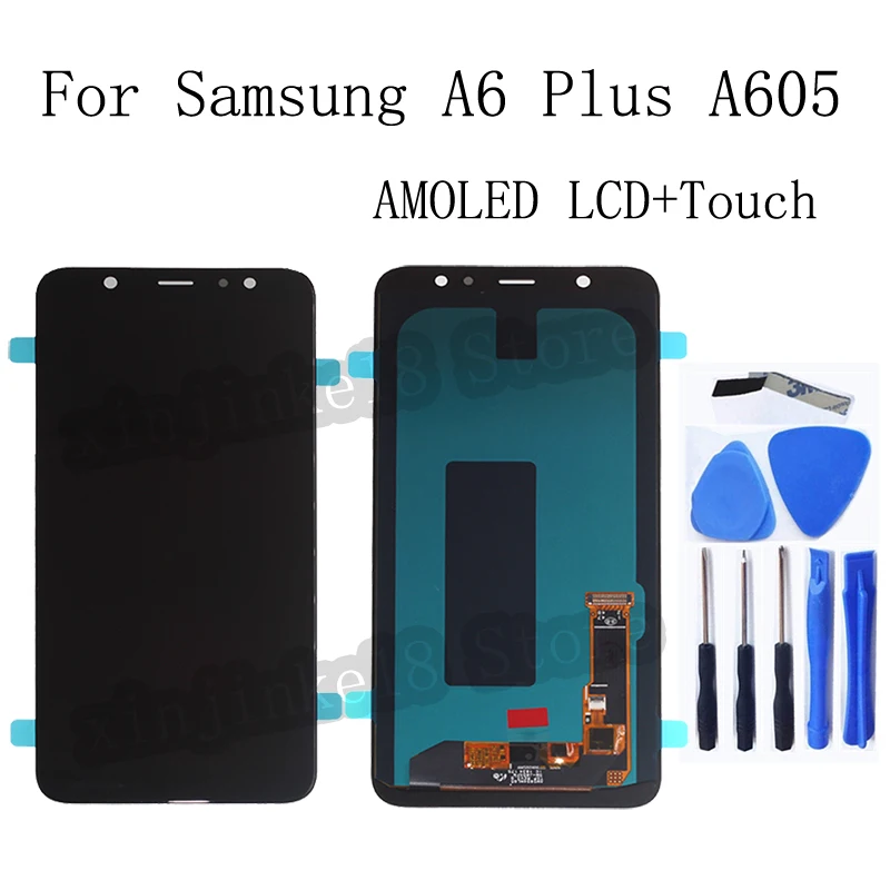 

AMOLED LCD For Samsung Galaxy A6 Plus A6+A605 SM-A605F LCD Display Screen Replacement For Samsung A605FN A605G A605GN Repair kit