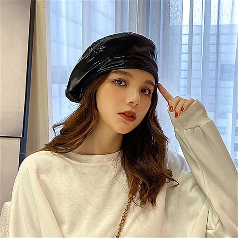 Fibonacci Fashion Hat Quality PU Beret 