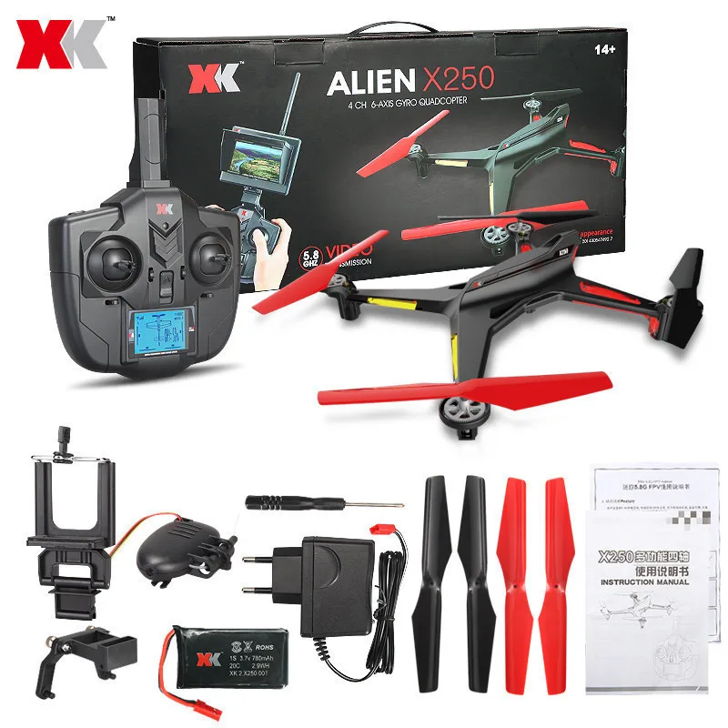 WLtoys Дрон XK X250 WI-FI FPV 2MP Камера 4CH 6-осевой RC Дрон Квадрокоптер RTF совместим с Futaba S-FHSS рождественское ночное подарки ZLRC