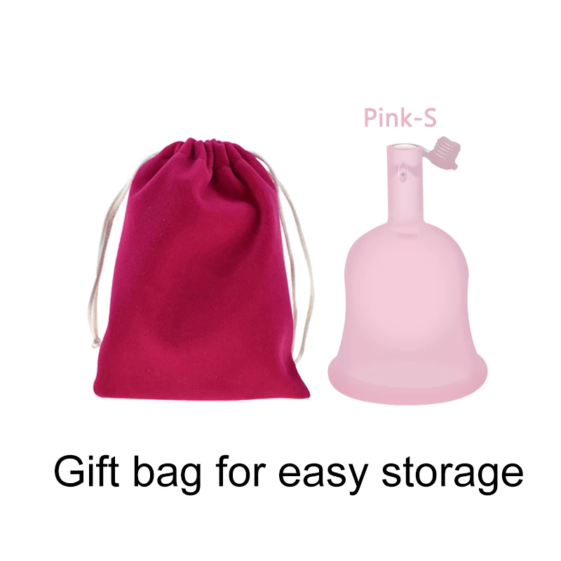 S-Clothbag-Pink Силиконовый для использования в медицине менструальная чашка для женской гигиены менструальная чаша Дамская чашка период раскладушка чашка Coppetta mestrumale Coupe - Цвет: S-Clothbag-Pink
