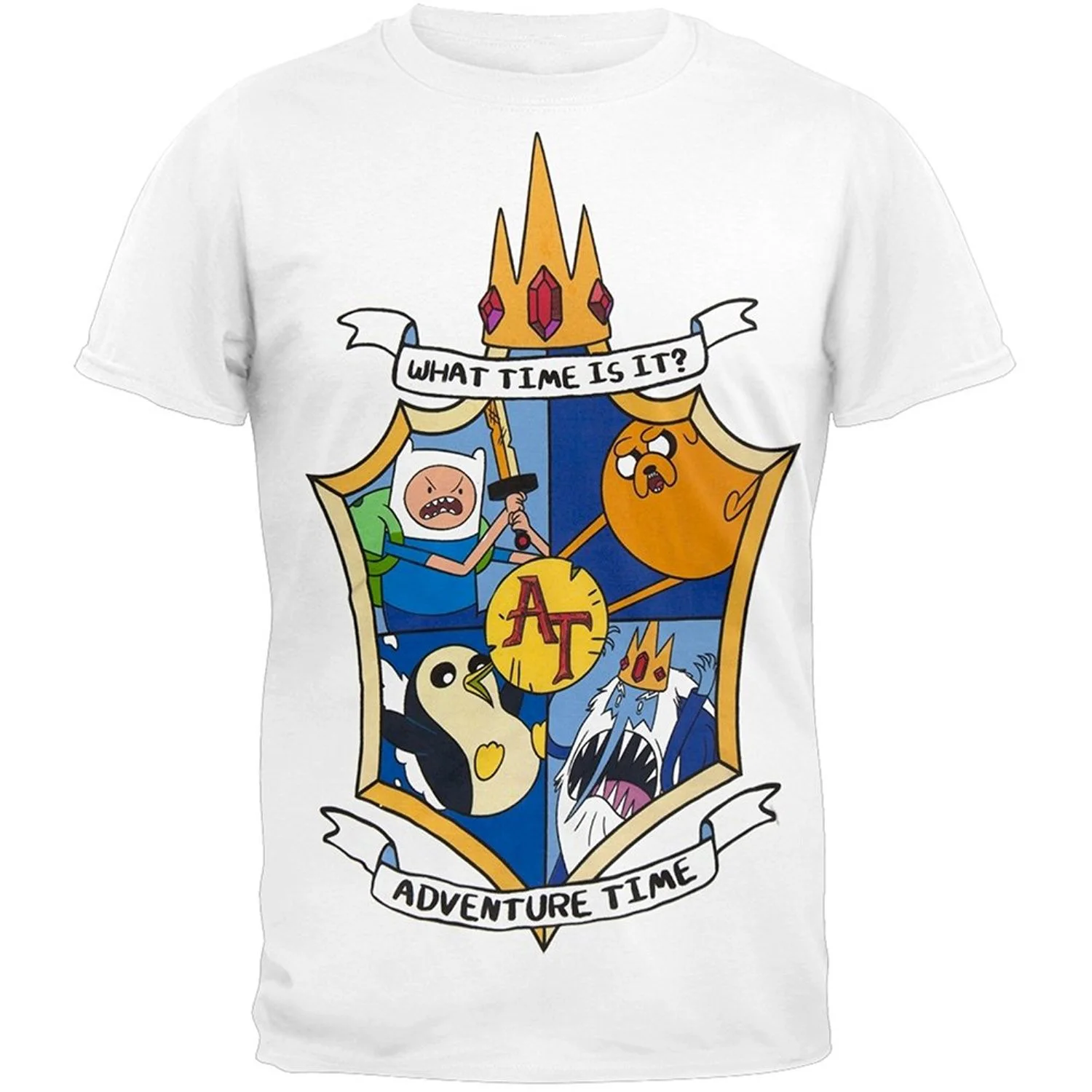 Printed T-shirt Men's Short Sleeve O-neck T-shirts Summer Stree Twear Adventure Time - Shield | Мужская одежда
