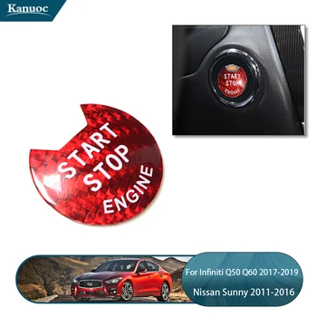 

Carbon Fiber Red Engine Start Stop Push Button Cover For Infiniti Q50 Q60 Nissan Sunny Bluebird Murano Tiida Cima March Sylphy