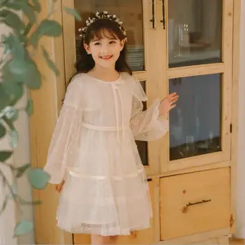 

Girls Long Sleeve Dress 2020 Spring Mesh Fairy Girl Dress Good quality children's dress Size 100-150cm