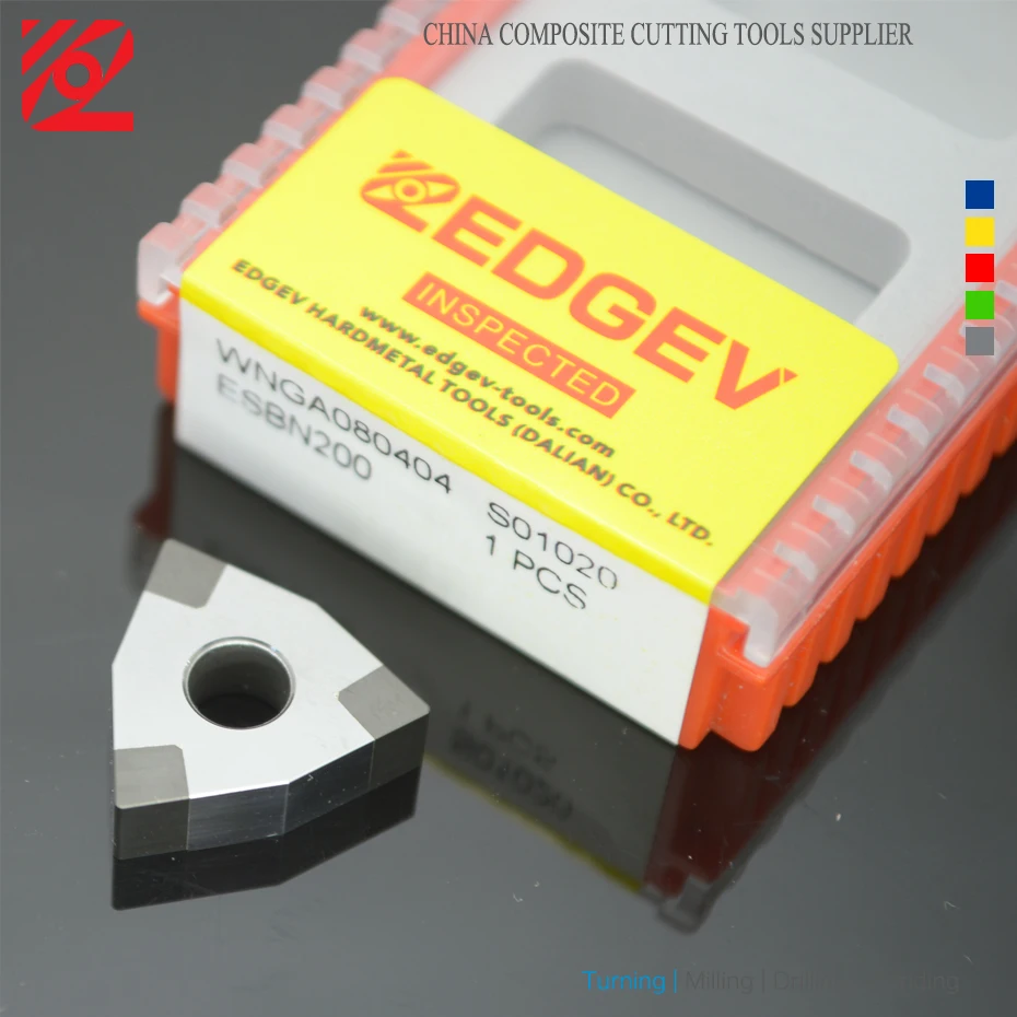 EDGEV 1 шт. CBN вставки WNMG 080404 080408 080412 WNGA 080404 431 432 нитрид бора PCBN с наконечниками токарные инструменты