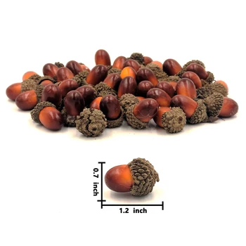 

100PCS Artificial Mini Nuts Acorn Simulation Plant Acorn Autumn Harvest Decorative Fake Pine Cone Home Decor Photography Props