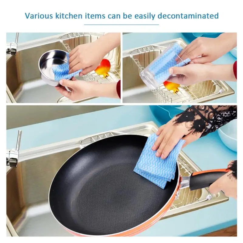 Дропшиппинг Кухня Нетканая тряпка для уборки одноразовые тряпочки для вытирания моющая губка для мытья посуды Ванная комната для мытья 80 шт./упак