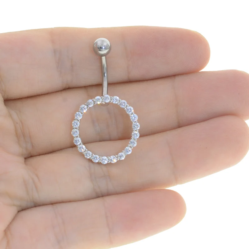 Starbeauty 1Pc Full CZ Dangle Ball Button Barbell Bar Belly Navel Ring Body Piercing women' Fashion Gift - Image 6