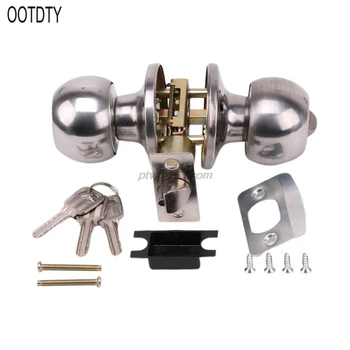 

Rotation Round Door Knob Handle Stainless Steel Entrance Passage Lock With Kep Set