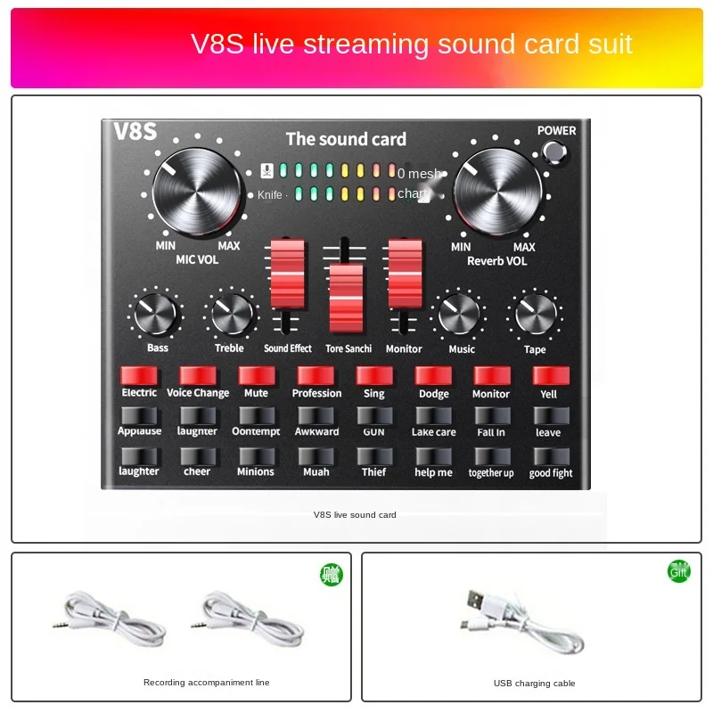 ステレオ アダプター付きのライブ ストリーミング用サウンド カードとマイク USBサウンドカード オーディオ 変換アダプター 外付け