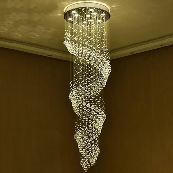 

New Manggic Modern Crystal Chandelier For Spiral Interior Design Ladder Luxury Corridor LED Crystal Chandelier