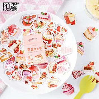 

45pcs Kawaii Strawberry Afternoon Tea Washi Tape Adhesive Tape Practical Shine Sticker Scrapbooking Sticker Label Masking Tape