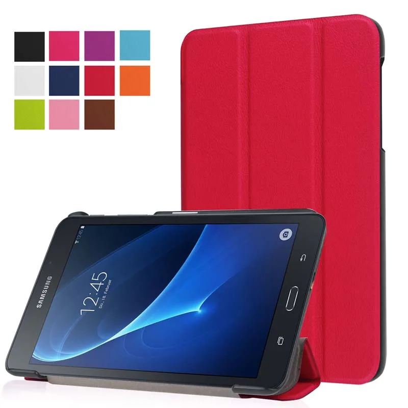 Ультратонкий чехол 3-папка Folio Stand PU кожаный магнитный чехол для Samsung Galaxy Tab A6 SM-T280 SM-T285 7," планшет