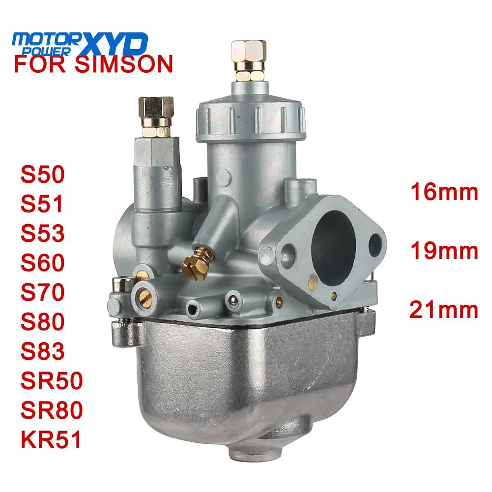 

New Vergaser Carb Carburetor 16mm 19mm 21mm AM 16T For Simson S50 S51 S53 S60 S70 S80 S83 SR50 SR80 KR51 16N1-11 Motorcycle