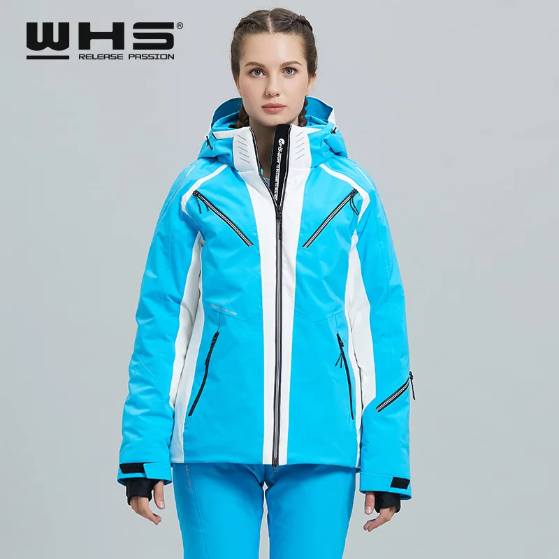 

WHS Women's ski jacket ski jacket European Women's Waterproof Warm and Breathable Ski Jacket New Fashion Slim Fit