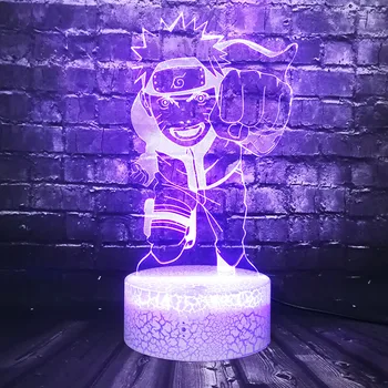 

Crack RGB Change Base 3D LED Motion Sensor Night Light Japan Uzumaki Naruto Comic Cartoon Holiday Decor Lava Xmas Friend lamp
