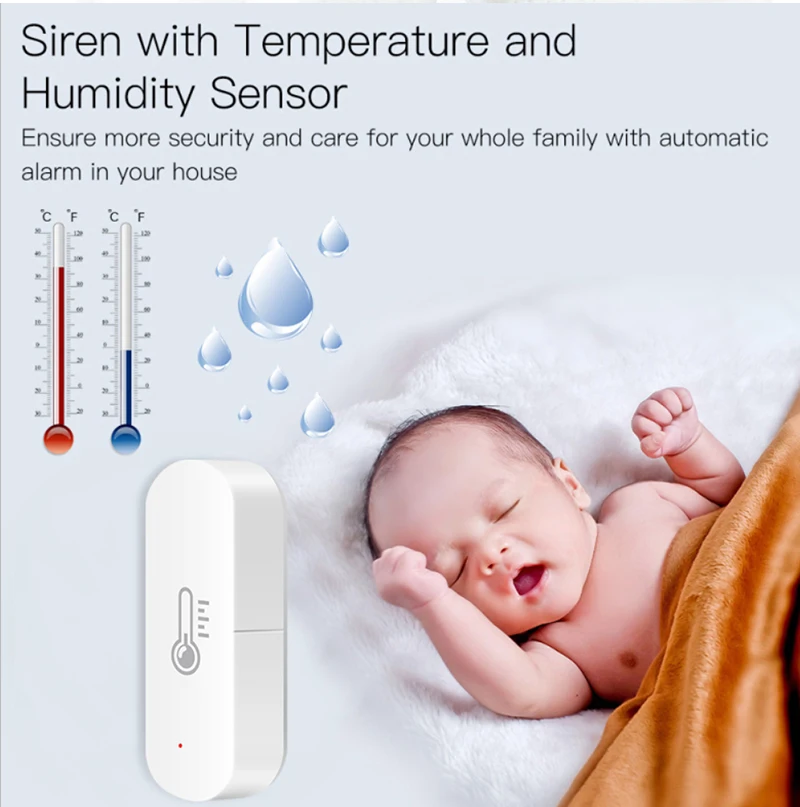 Tuya ZigBee Smart Temperature And Humidity Sensor Battery Powered Smartlife APP Remote Control Works With Alexa Google Assistant