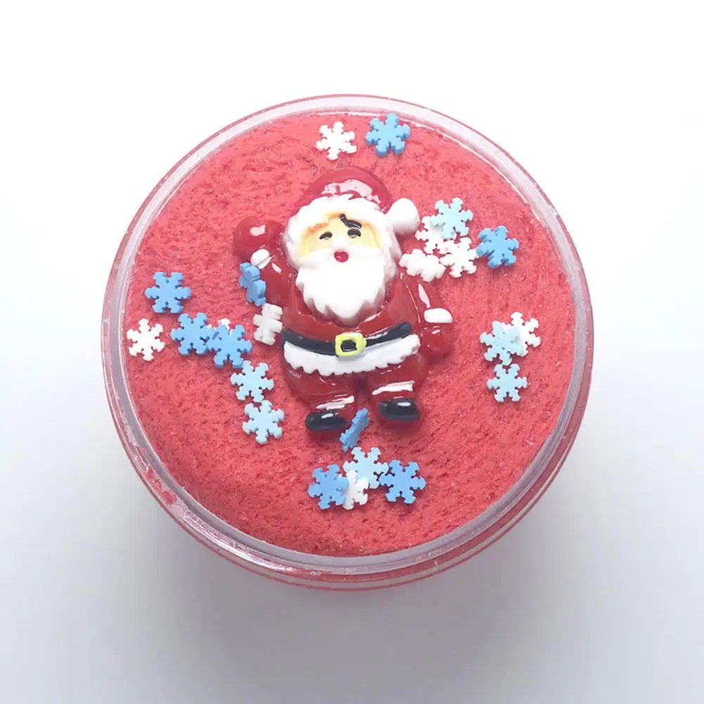 120ml Santa Claus 1 Kuulee 120 мл Рождественская облачная Слизка для детей DIY пушистая игрушка для снятия стресса обучающая игрушка подарок для детей - Цвет: 120ml Santa Claus 1