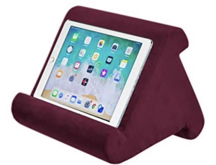 Портативный складной планшет кронштейн для iPad просо samsung подставка для чтения кронштейн мягкий кронштейн подушки смартфон планшет bracke - Цвет: Бургундия