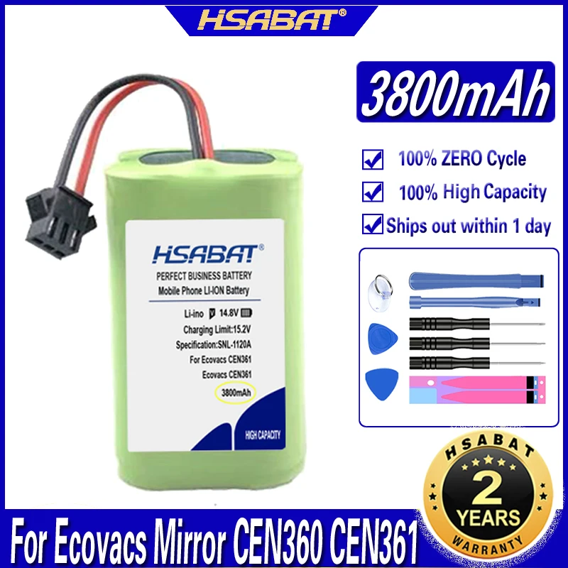 Аккумулятор HSABAT TAB-T560H 3800 мАч Для Ecovacs CEN361 CEN360 DN620 DH43 DH45 DH35 BFD-WSP T550WSC T550W | Электроника
