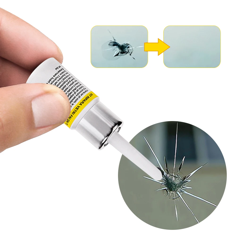 Car Windshield Repair Tool DIY Window Repair Tools Windscreen Glass Scratch Crack Restore Window Screen resin+blade+strips #2