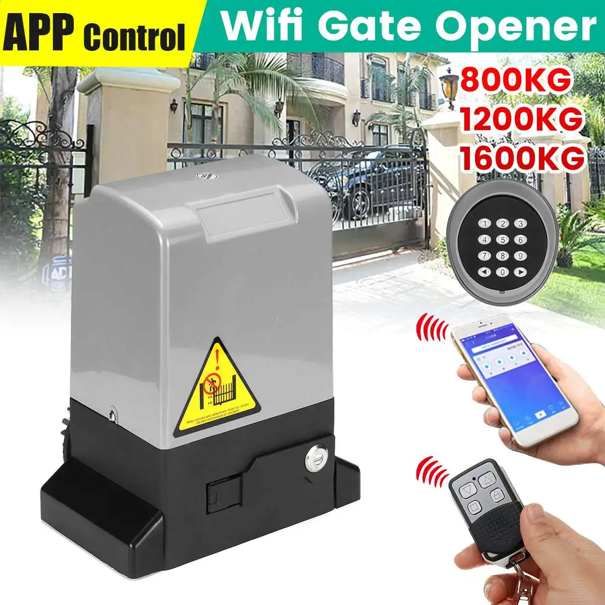 8001600kg Wifi App Control Automatic Sliding Gate Operator Motor