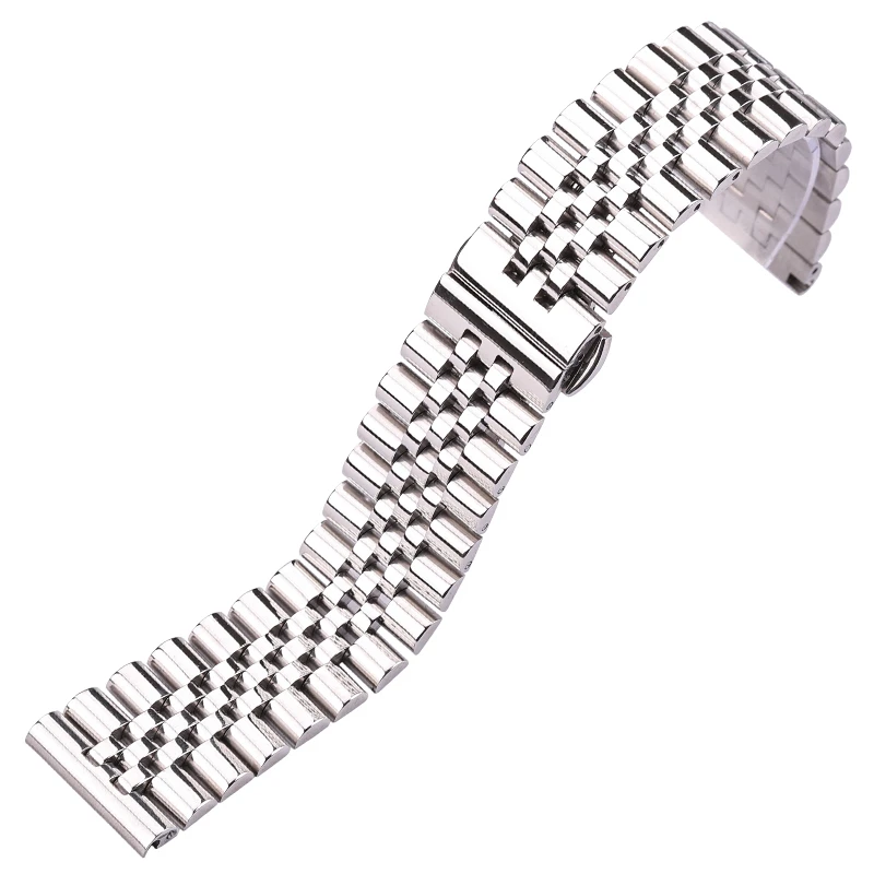 Watch Band Bracelet Silver Polished Stainless Steel Watch Accessories