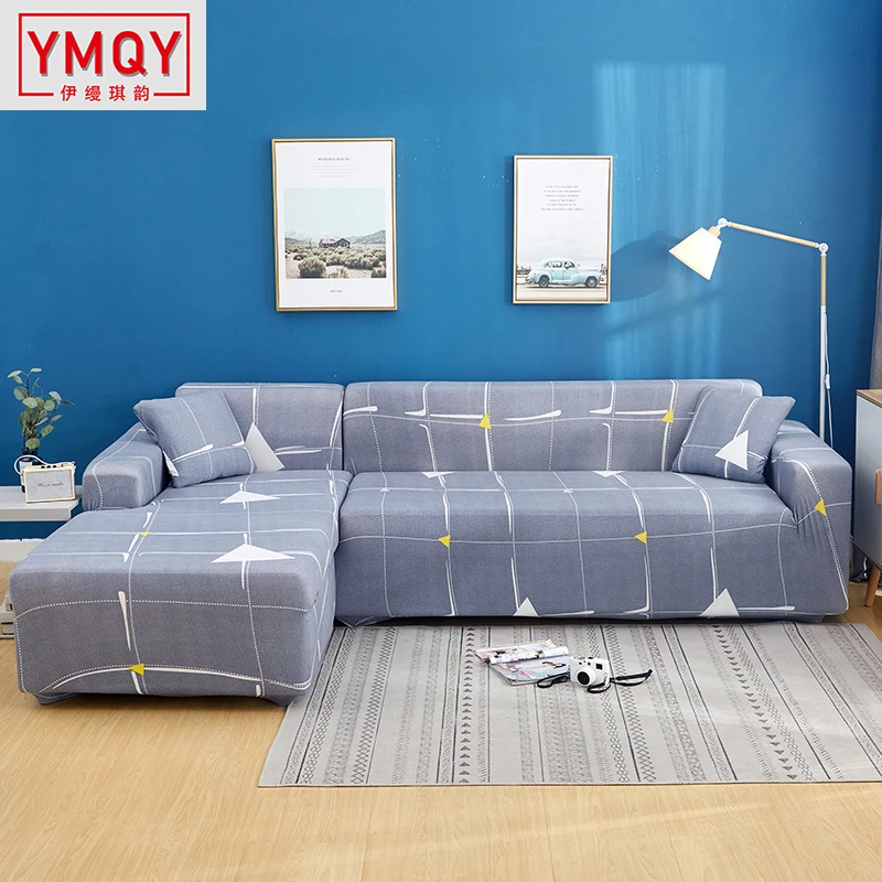 

2020 Hot Sell sectional elastic sofa cover for living room sofas corner couch covers stretch l shape slipcovers 1/2/3/4 seater