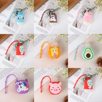 

1Pc Mini Hand Sanitizer Split Bottles Cute Cartoon Travel Portable Hand Gel Dispenser Detachable Cover Plastic Bottles