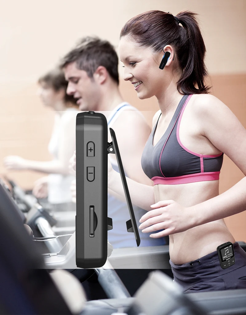 2021 RUIZU X52 Sport Bluetooth MP3 Player Mini Clip Music Player Support TF Card with FM Radio,Recording,E-Book,Video,Pedometer