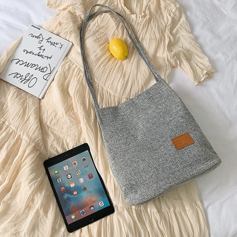 

Origional Artistic Casual Large-Volume College Style Wind WOMEN'S Bag Canvas Hand Shopping Bag-Shoulder Bag