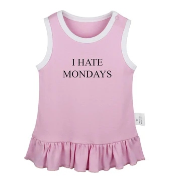 

I Hate Winter Mondays Coffee in the Shower Design Newborn Baby Girls Dresses Toddler Sleeveless Dress Infant Cotton Clothes