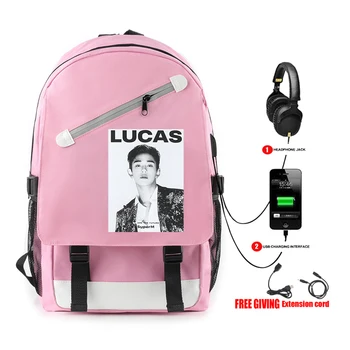 

SuperM Kpop Casual Cool Backpack Cool College School Harajuku Printed Casual New Shoulder with USB Bag Best Travel Backpack