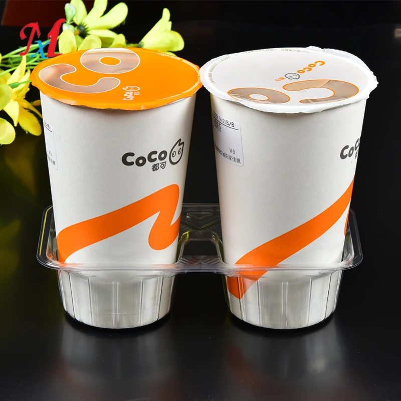 Пластиковый поднос для чашки чая и молока(две чашки