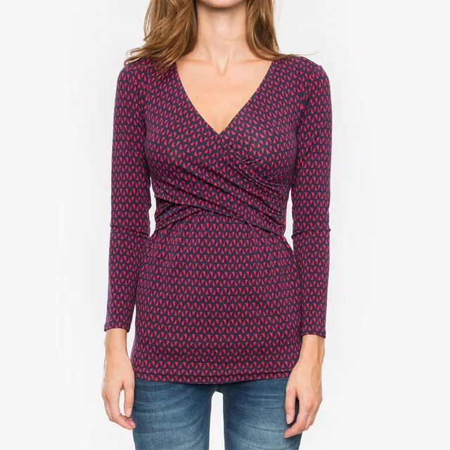 Женская футболка; сезон осень-зима; Одежда для беременных; Женская Удобная футболка с коротким рукавом для кормления грудью; Футболка для беременных - Цвет: Red-triangle