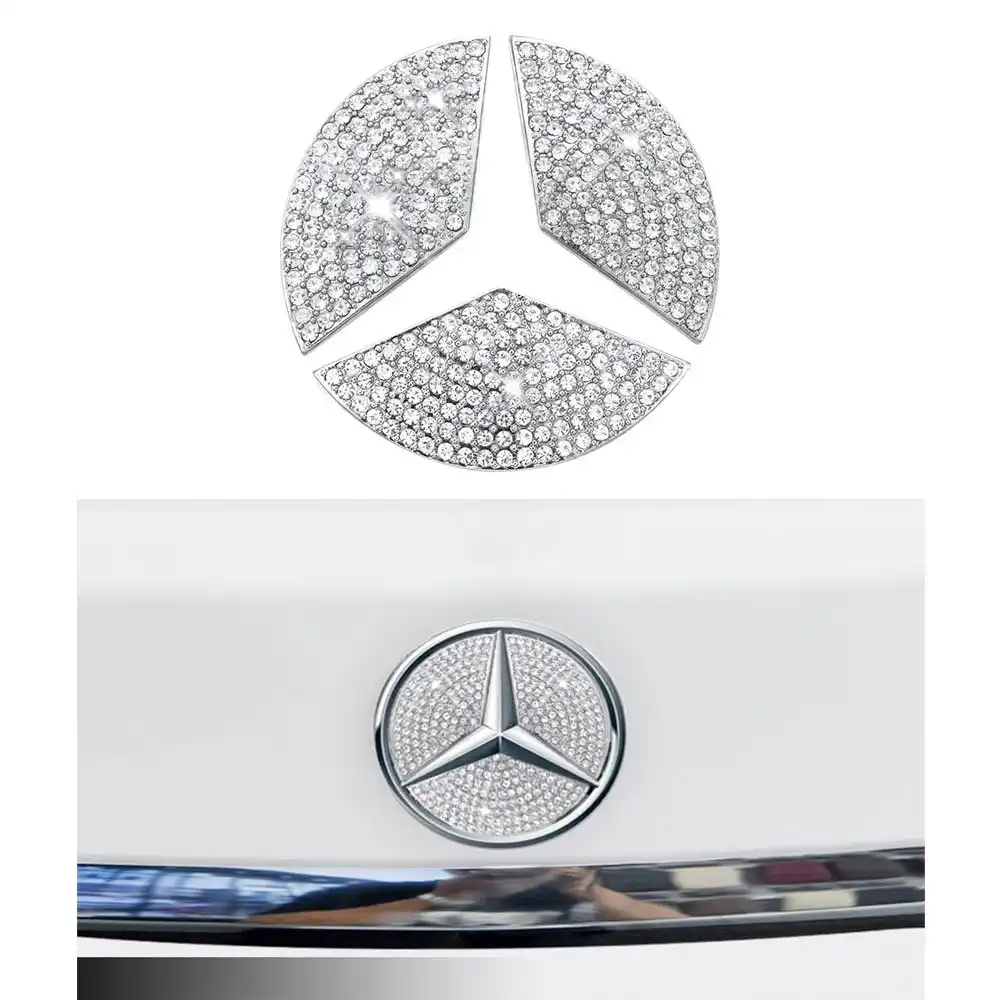 Compatible Rear Logo Caps For Mercedes Benz Accessories Bling Parts Badge Emblem Trunk Covers Decals Stickers Interior Automotive Interior Stickers Aliexpress