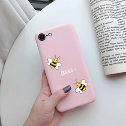 Cute Cartoon Painted Shockproof Silicone Phone Case - Soft TPU Back Cover - iPhone SE 3 (Pink)