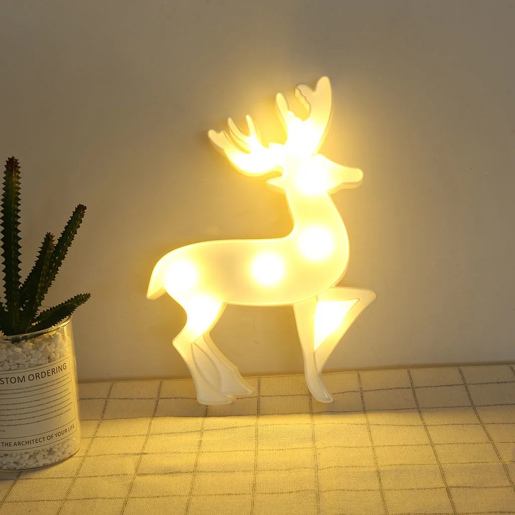 

LED Lamp 3D Night Lights Marquee Treelet Snowflake Bell Davids Deer LED Letter Night Lamp Baby Bedroom Decoration Kids Gift#20