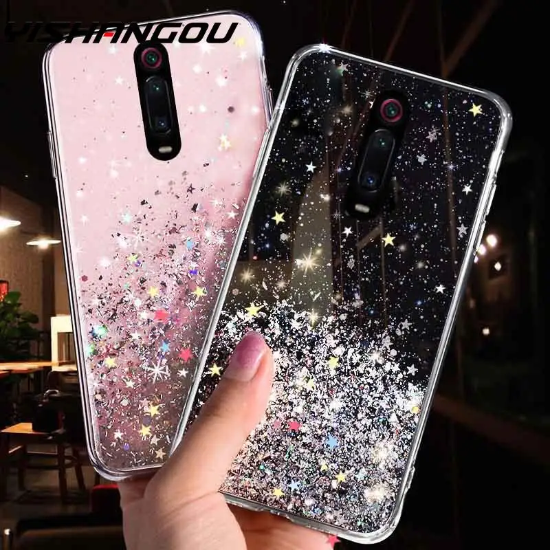 Блестящий блестящий чехол со звездой для Xiaomi Mi 11 Ultra 10T Poco F3 X3 M3 Note 10 9T Lite Redmi 9 s 8T 7 8 Pro